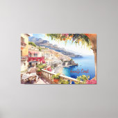 Toile Amalfi Coast Italy Aquarelle Sketch | (Recto)