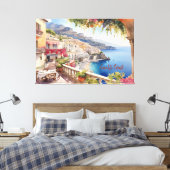 Toile Amalfi Coast Italy Aquarelle Sketch | (Insitu(Chambre))