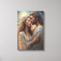 Amants Éthérés Rêve Romantique Huile