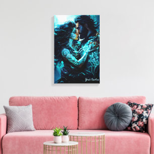 Toile Amants Fantastiques sous la Lune Mystique Romantis