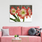Toile Amaryllis en Fête Rouge Neige Hiver Floral (Insitu(Salon))
