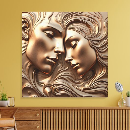 Toile Amateurs de bronze en fonte emboussée en Embrace r (Insitu(Salon))