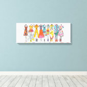 Toile Amateurs de mode Art Imprimer Croquis de mode colo (Insitu (Plancher de Bois))