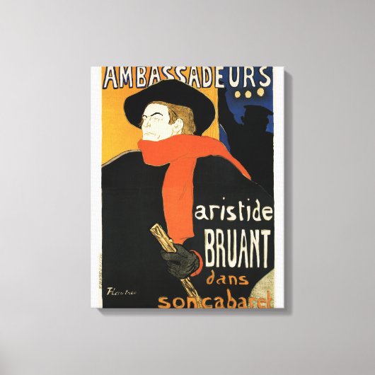 Toile Ambassadeurs Aristide Bruant par Lautrec (Recto)