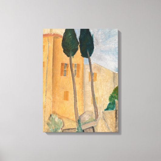 Toile Amedeo Modigliani - Cyprès et maisons à Cagnes (Recto)