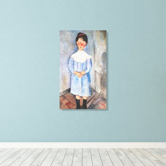 Toile Amedeo Modigliani - Petite fille en bleu (Insitu (Plancher de Bois))