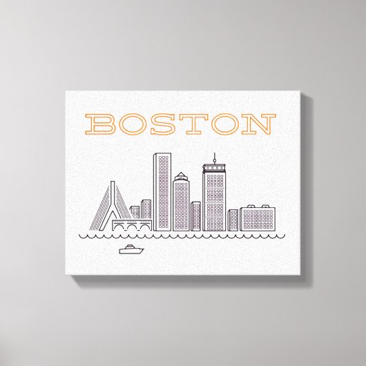 Toile America Boston City Skyline, Boston Ma Us Skyline (Recto)