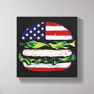 Toile America Burger (Peinture noire n° 5)