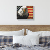 Toile American Bald Eagle on Grunge Flag (Insitu(Chambre))
