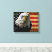 Toile American Bald Eagle on Grunge Flag (Insitu (Plancher de Bois))