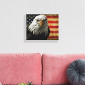 Toile American Bald Eagle on Grunge Flag (Insitu(Salon))