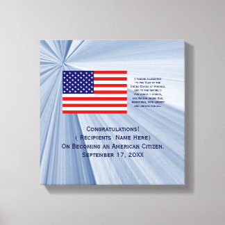Toile American Citizenship Flag Award avec date par Janz