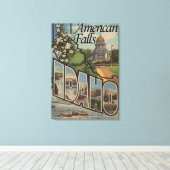 Toile American Falls, Idaho - Scènes de grandes lettres (Insitu (Plancher de Bois))