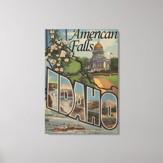 Toile American Falls, Idaho - Scènes de grandes lettres (Recto)