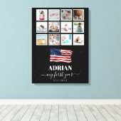 Toile American Flag Baby First Year Photo Collage (Insitu (Plancher de Bois))