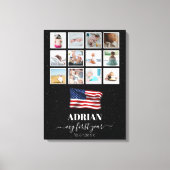 Toile American Flag Baby First Year Photo Collage (Recto)