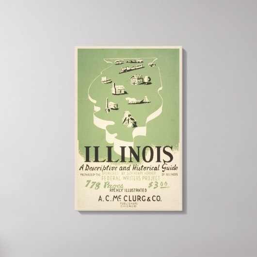 Toile American Guide Series Volume On Illinois. (Recto)