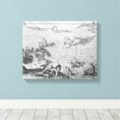 Toile American Indian method of whaling, from an account (Insitu (Plancher de Bois))