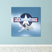 Toile American Jet Fighter (Insitu (Plancher de Bois))