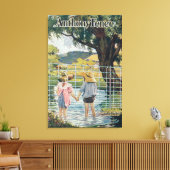 Toile American Steel & Wire Co Fence Pond and Kids (Insitu(Salon))