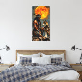 Toile Amérindien et Loup (Insitu(Chambre))