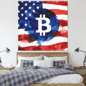 Toile Amérique Bitcoin (Peinture No. 1) (Insitu(Chambre))