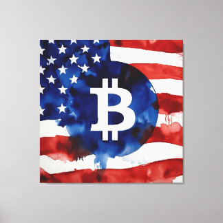 Toile Amérique Bitcoin (Peinture No. 1)