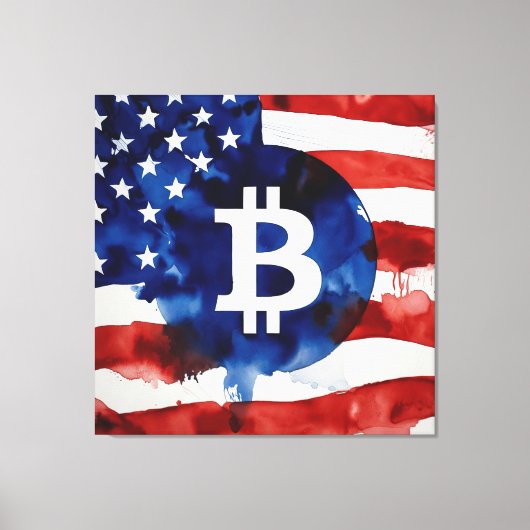 Toile Amérique Bitcoin (Peinture No. 1) (Recto)