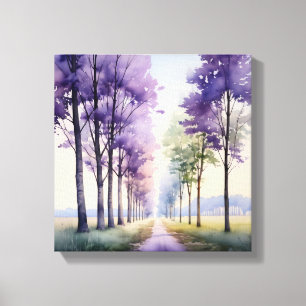 Toile Amethyst Avenue : Un voyage en aquarelle