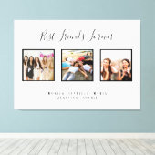 Toile Amis pour toujours noms photo blanc chic (Insitu (Plancher de Bois))