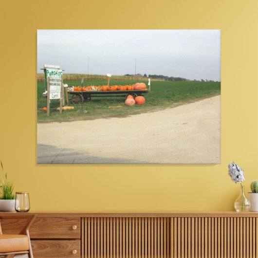 Toile Amish Citrouille Patch Farm Photographie Mur Art (Insitu(Salon))