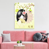 Toile Amitié - Amitié, Poupée Kokeshi Au Printemps (Insitu(Salon))