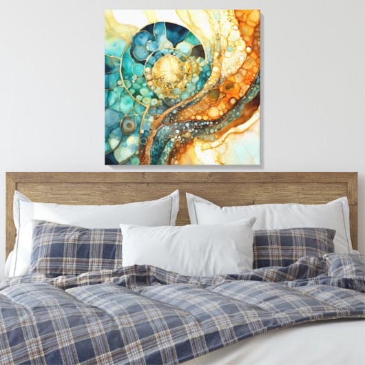 Toile Ammonite Gem Fossil Canvas (Insitu(Chambre))