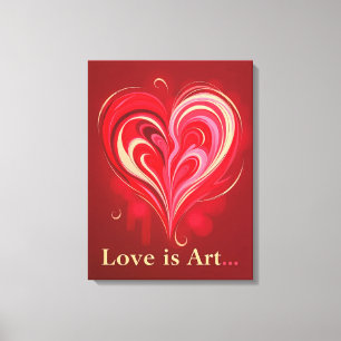 Toile Amour Abstrait Coeur Art romantique