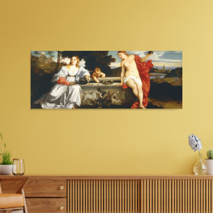 Toile Amour Amour sacré et profane par Titian Cupid Vénu