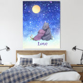 Toile Amour, Baby Hippo et sa mère (Insitu(Chambre))