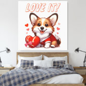 Toile Amour de Corgi Mignon (Insitu(Chambre))