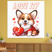 Toile Amour de Corgi Mignon (Insitu(Salon))