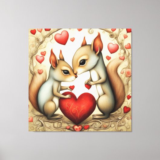 Toile Amour des écureuils 1 (Recto)