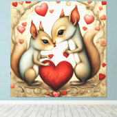 Toile Amour des écureuils 1 (Insitu (Plancher de Bois))