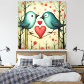 Toile Amour des oiseaux 3 (Insitu(Chambre))