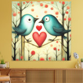 Toile Amour des oiseaux 3 (Insitu(Salon))