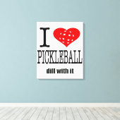 Toile Amour Drôle Pickleball (Insitu (Plancher de Bois))