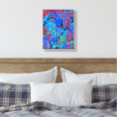 Toile Amour écarlate Rouge Bleu Abstrait Éclaboussure (Insitu(Chambre))