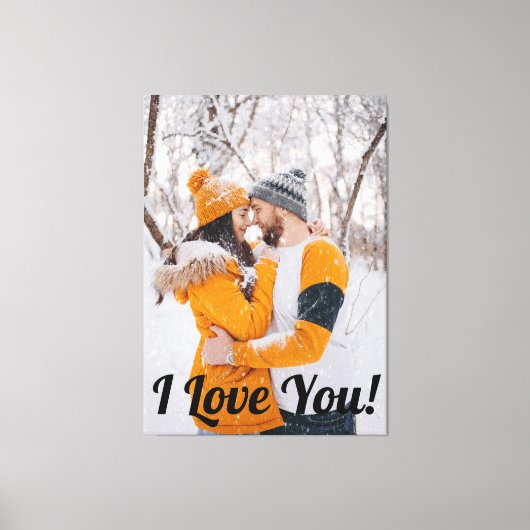 Toile Amour Écriture Moderne Couple Photo Élégant (Recto)