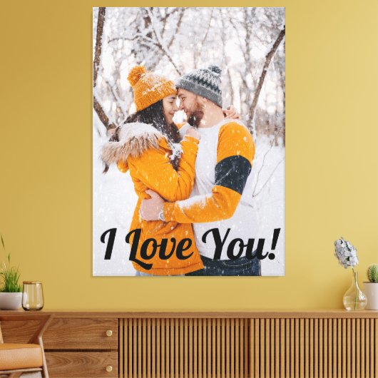 Toile Amour Écriture Moderne Couple Photo Élégant (Insitu(Salon))