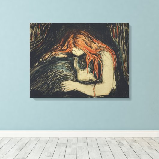 Toile Amour et douleur (Le Vampire) (par Edvard Munch) (Insitu (Plancher de Bois))