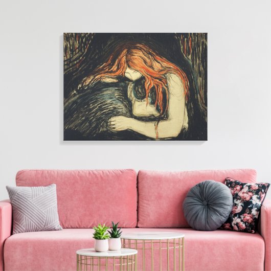Toile Amour et douleur (Le Vampire) (par Edvard Munch) (Insitu(Salon))