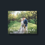 Toile Amour et Merci Simple Script Full Bleed Photo<br><div class="desc">Montrez votre photo préférée et dites merci avec cette affiche élégante qui dit "amour et merci" dans un joli script.</div>