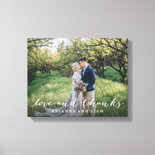 Toile Amour et Merci Simple Script Full Bleed Photo (Recto)